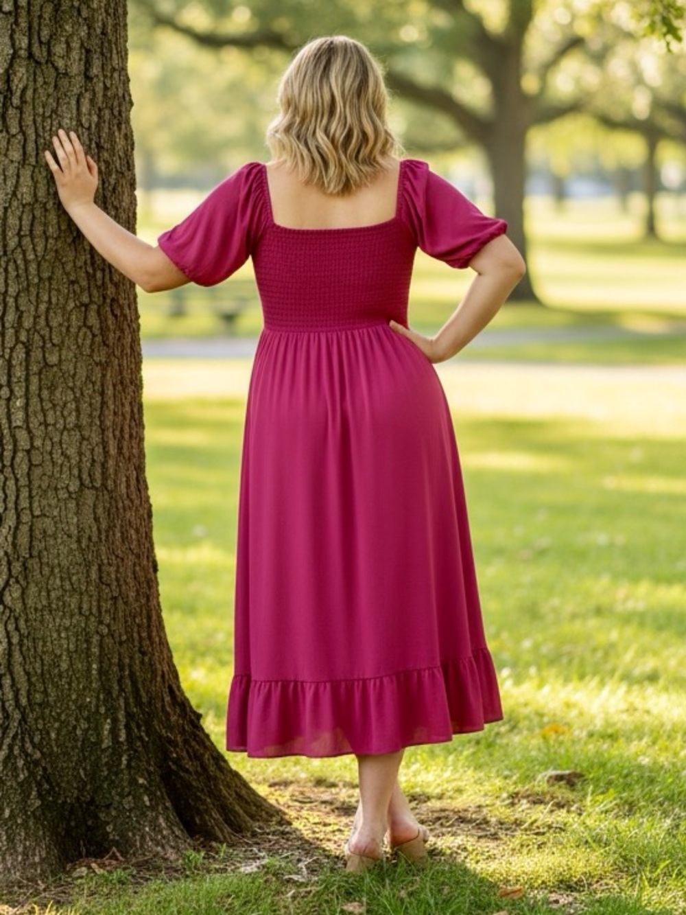 C+D+M Pink Peasant Dress Size XL - Picture 4 of 9